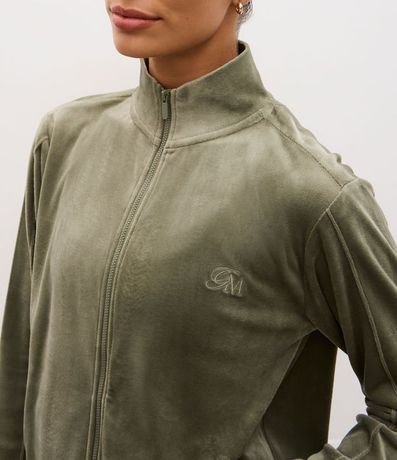 Campera Deportiva Plush con Cuello Alto y Cierre en Cremallera 3