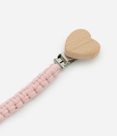 Prendedor de Chupeta Infantil con Efecto Macramê con Corazón - Talle único 2