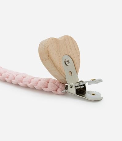 Prendedor de Chupeta Infantil con Efecto Macramê con Corazón - Talle único 4