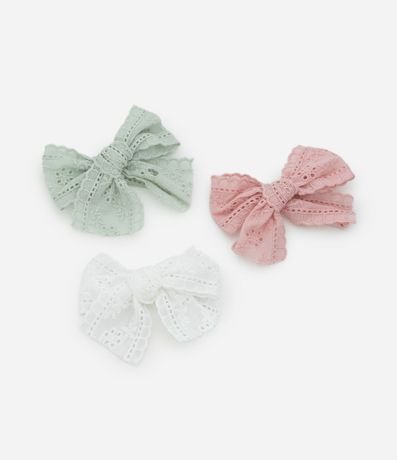 Kit 03 Pinzas Infantiles de Lacitos en Broderie - Talle U