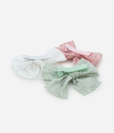 Kit 03 Pinzas Infantiles de Lacitos en Broderie - Talle U 2