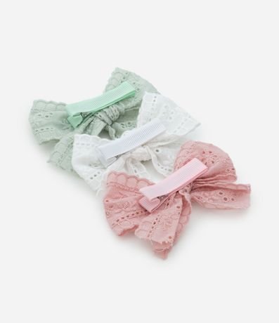 Kit 03 Pinzas Infantiles de Lacitos en Broderie - Talle U 3