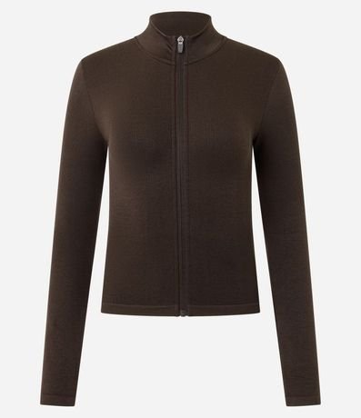 Campera Deportiva Seamless con Cuello Alto