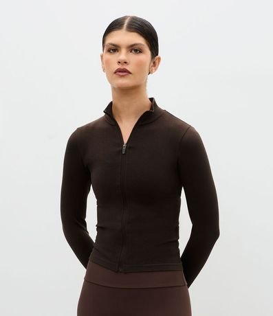 Campera Deportiva Seamless con Cuello Alto