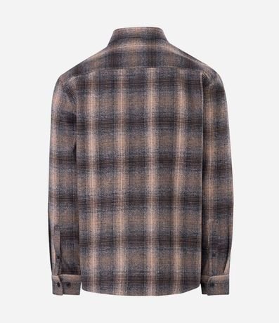 Camisa Comfort en Flanesa con Bolsillo y Estampa de Cuadros 5