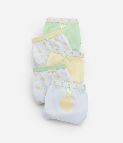 Kit 05 Bombachas Infantiles con Estampa de Limón - Talle 4 a 14 años 3