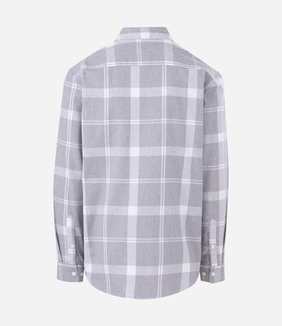 Camisa en Franela de Cuadros con Bolsillos y Botones Delanteros 2