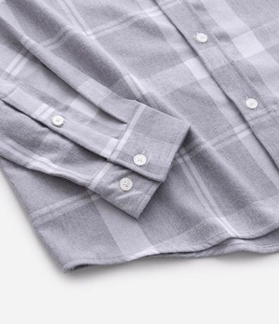 Camisa en Franela de Cuadros con Bolsillos y Botones Delanteros 5