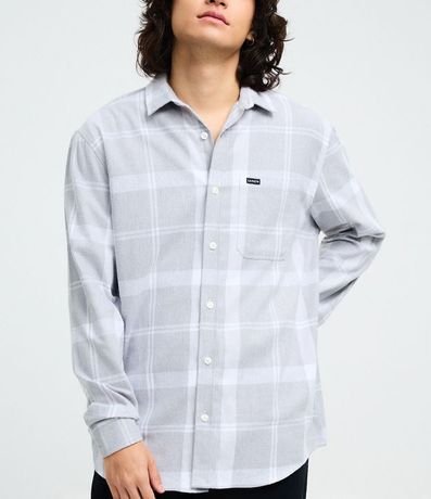 Camisa en Franela de Cuadros con Bolsillos y Botones Delanteros 3