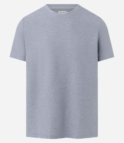 Remera Regular en Algodón con Textura Horizontal