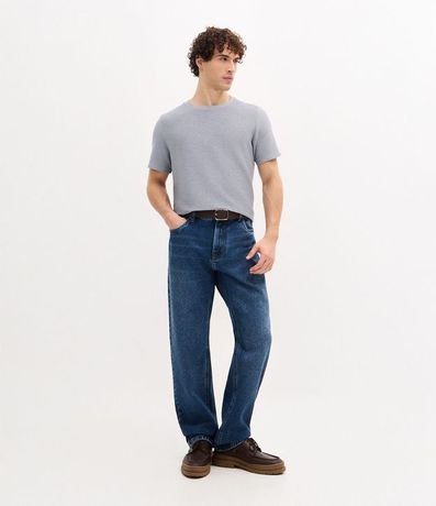 Remera Regular en Algodón con Textura Horizontal 2