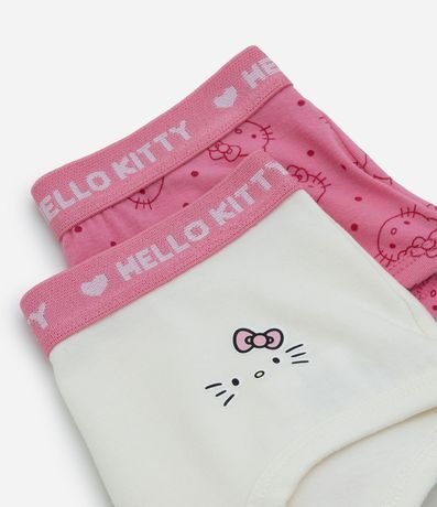 Kit 02 Bombachas Boxer Infantiles en Algodón con Cintura Elástica Hello Kitty - Talle 4 a 14 años 3