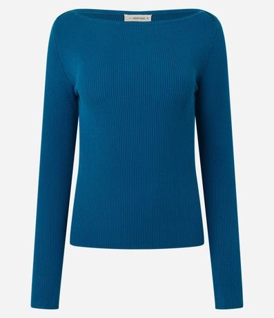 Blusa Básica Hombro a Hombro Traspasado en Punto 5