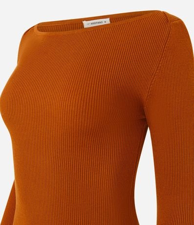 Blusa Básica Hombro a Hombro Traspasado en Punto 3