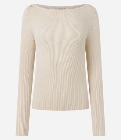 Blusa Básica Hombro a Hombro Traspasado en Punto 5