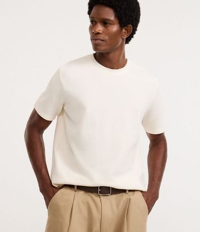 Remera Regular en Algodón con Textura