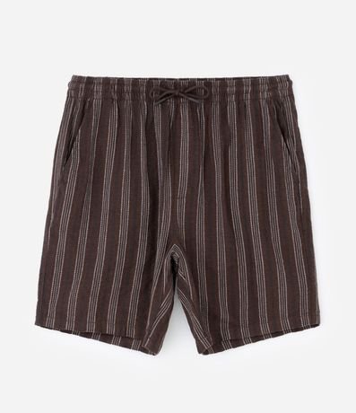 Bermuda Comfort en Jacquard con Estampado de Rayas Texturizada y Cintura elástica 5