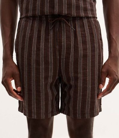 Bermuda Comfort en Jacquard con Estampado de Rayas Texturizada y Cintura elástica 2