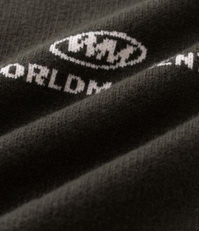 Suéter en Punto con Cuello Polo y Lettering en el Pecho 3