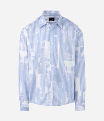 Camisa Manga Larga Sastre Rayada con efecto Pincelado 5