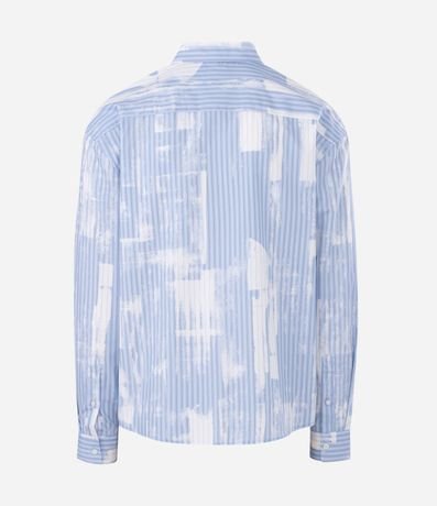 Camisa Manga Larga Sastre Rayada con efecto Pincelado 6