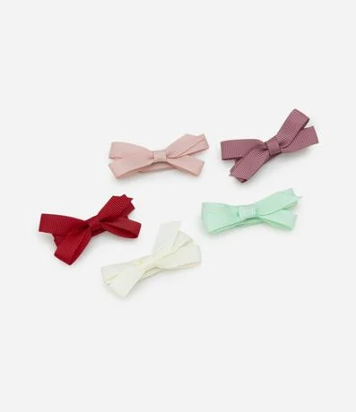 Kit 05 Pinzas para el Pelo con Moñitas Coloridos - Talle único