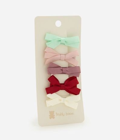 Kit 05 Pinzas para el Pelo con Moñitas Coloridos - Talle único 3
