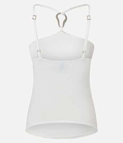 Blusa con Cuello Halter en Microfibra con Adorno en el Centro 5