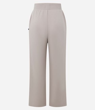 Pantalón Recto Deportivo en Algodón con Cintura Canelada 3
