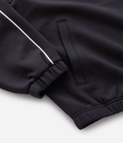 Buzo Boxy con Cremallera en Microfibra con Lettering en el Pecho y Raya en las Mangas 9