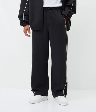 Pantalón en Algodón con Felpa Liso y Raya en los Laterales 2