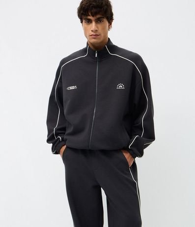 Pantalón en Algodón con Felpa Liso y Raya en los Laterales 2