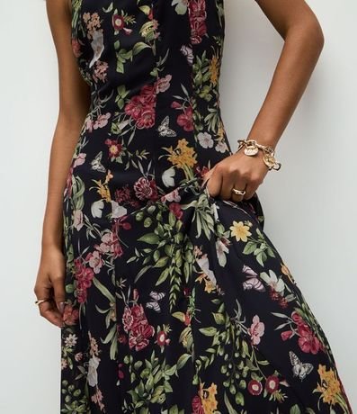 Vestido Long Midi en Chiffon Floral 3