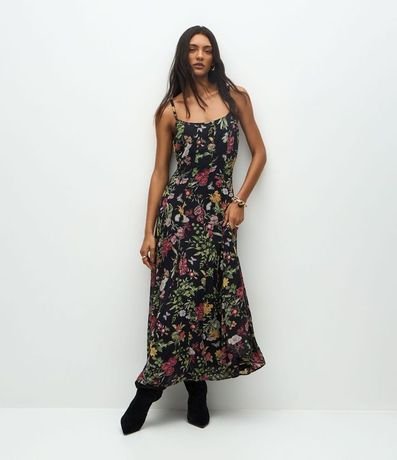 Vestido Long Midi en Chiffon Floral 4