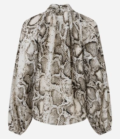 Blusa en Liocel con Manga Abullonada y Estampado Animal Print 8