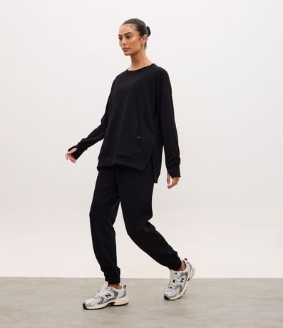 Saco Cerrado Oversized Deportivo en Algodón con Encaje Lateral 2