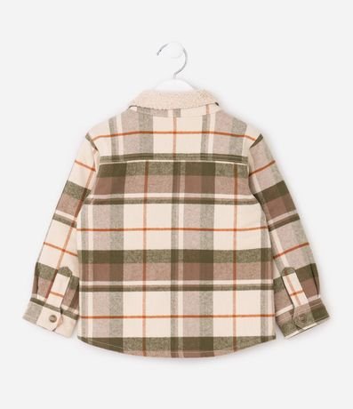 Camisa Infantil en Sarga de Cuadros con Sherpa en el Cuello - Talle 1 a 5/6 años 4