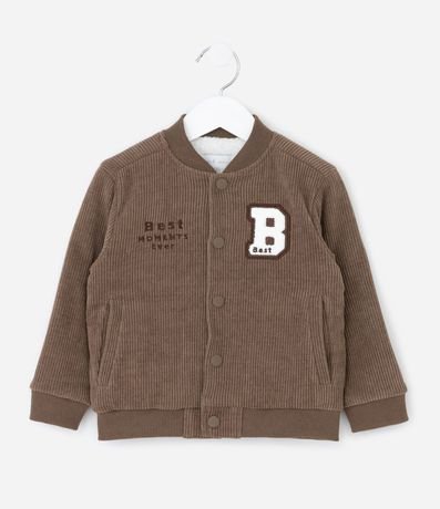 Campera Bomber Infantil en Terciopelo con Forro Sherpa – Talle 1 a 6 años
