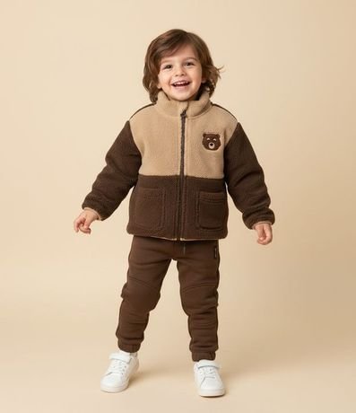 Campera Infantil en Sherpa con Bordado de Osito – Talle 1 a 5/6 años