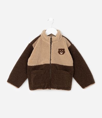 Campera Infantil en Sherpa con Bordado de Osito – Talle 1 a 5/6 años