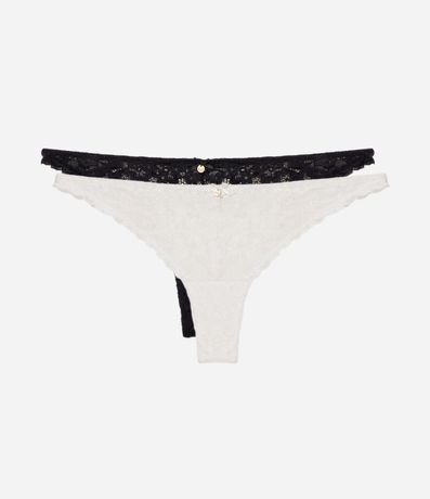 Kit 02 Bombachas Bikini en Encaje Floral