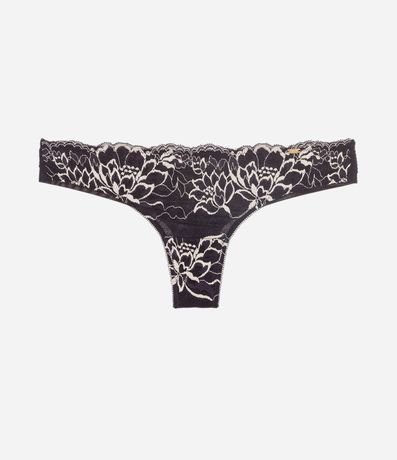 Bombacha Bikini Hilo Doble en Encaje Floral Bicolor 1