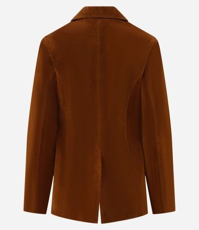 Blazer en Gamuza con Bolsillos y Cierre por Botones 5