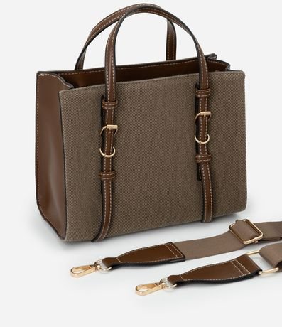Cartera Satchel Mediana en Sarga con Asa Larga Gorgorão 6