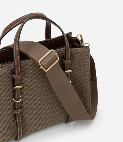 Cartera Satchel Mediana en Sarga con Asa Larga Gorgorão 7