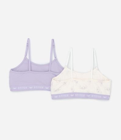 Kit 02 Sutiãs Infantiles en Algodón con Estampa Stitch - Talle 9 A 14 años 2
