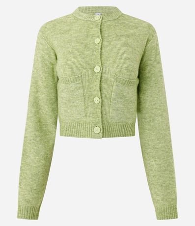 Cardigan Corto en Punto con Textura Atoallada 5