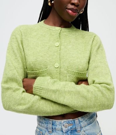 Cardigan Corto en Punto con Textura Atoallada 3