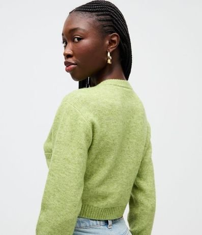 Cardigan Corto en Punto con Textura Atoallada 4