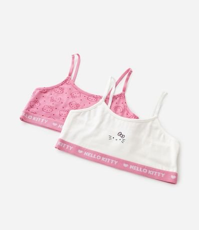 Kit 02 Sutiãs Top Infantiles en Algodón con Elástico Hello Kitty - Talle 9 A 14 años 5